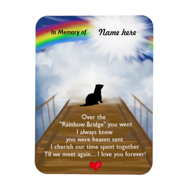 Rainbow Bridge for Ferrets Magnet (Vertical)