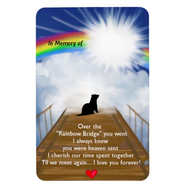 Rainbow Bridge for Ferrets Magnet (Vertical)