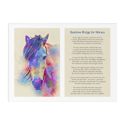 Rainbow Bridge for Horses Sympathy Acrylic Print