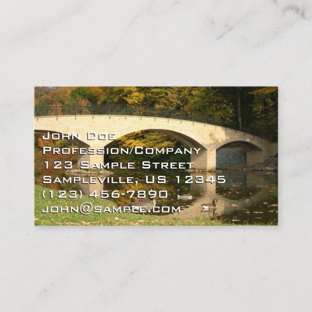Rainbow Bridge in Fall at Grove City College Business Card (Front)