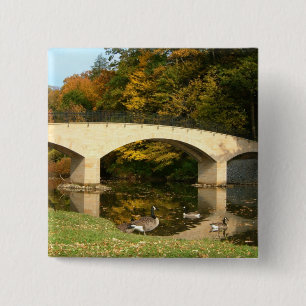 Rainbow Bridge in Fall at Grove City College Button