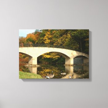 Rainbow Bridge In Fall At Grove City College Canvas Print by mlewallpapers at Zazzle
