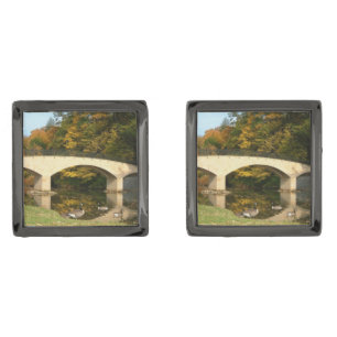 Rainbow Bridge in Fall at Grove City College Cufflinks