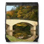 Rainbow Bridge in Fall at Grove City College Drawstring Bag