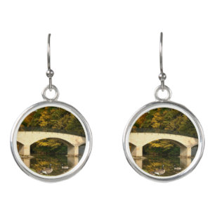 Rainbow Bridge in Fall at Grove City College Earrings