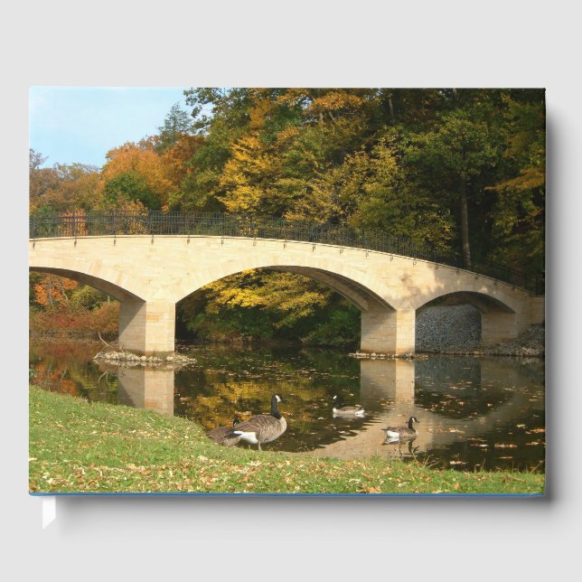 Rainbow Bridge in Fall at Grove City College Guest Book (Front)