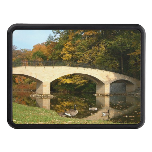 Rainbow Bridge in Fall at Grove City College Hitch Cover (Front)