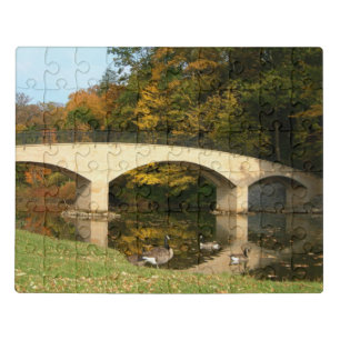 Rainbow Bridge in Fall at Grove City College Jigsaw Puzzle