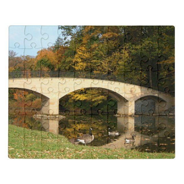 Rainbow Bridge in Fall at Grove City College Jigsaw Puzzle (Puzzle Horizontal)