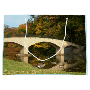 Rainbow Bridge in Fall at Grove City College Large Gift Bag