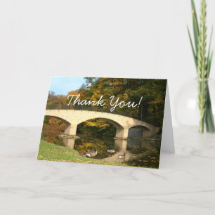 Rainbow Bridge in Fall at Grove City College Letterpress Thank You Card