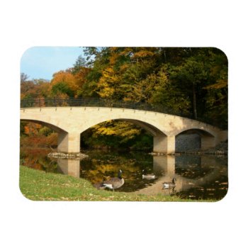 Rainbow Bridge In Fall At Grove City College Magnet by mlewallpapers at Zazzle