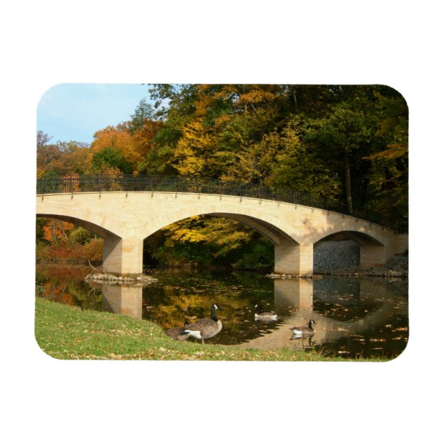Rainbow Bridge in Fall at Grove City College Magnet (Horizontal)