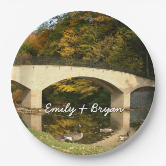 Rainbow Bridge in Fall at Grove City College Paper Plates