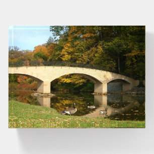 Rainbow Bridge in Fall at Grove City College Paperweight