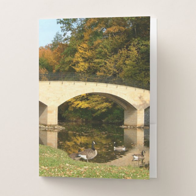 Rainbow Bridge in Fall at Grove City College Pocket Folder (Front)