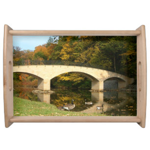 Rainbow Bridge in Fall at Grove City College Serving Tray