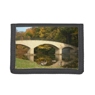 Rainbow Bridge in Fall at Grove City College Trifold Wallet