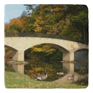 Rainbow Bridge in Fall at Grove City College Trivet