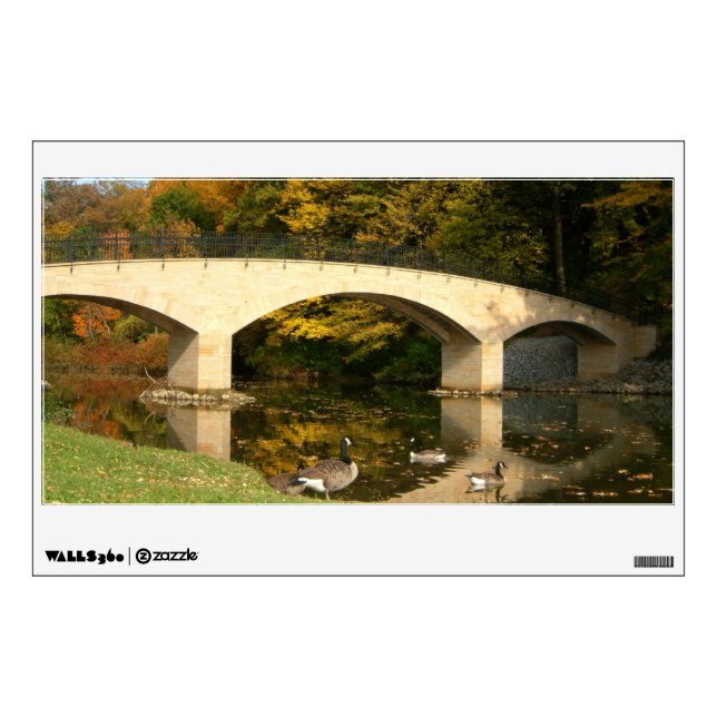 Rainbow Bridge in Fall at Grove City College Wall Decal (Front)