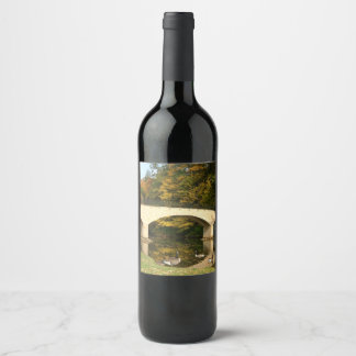 Rainbow Bridge in Fall at Grove City College Wine Label