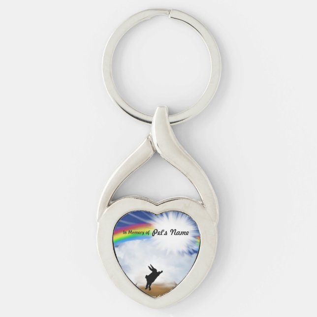 Rainbow Bridge Memorial for Rabbits Keychain (Front)