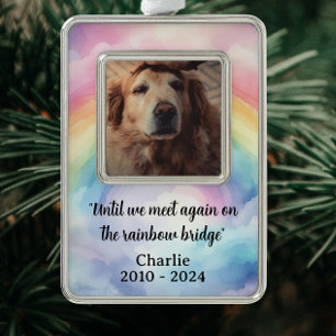 Rainbow Bridge Memorial Pet Loss Christmas Ornament