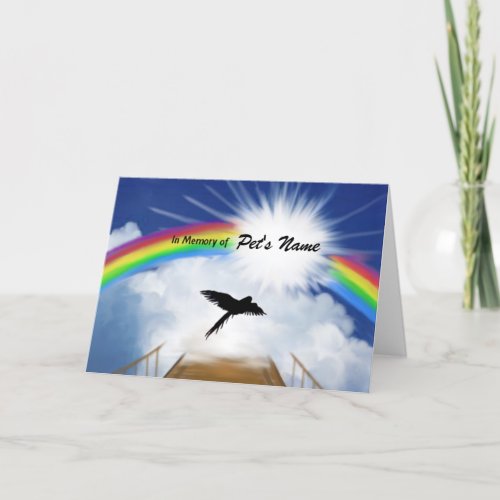 Rainbow Bridge Memorial Poem for Birds Card