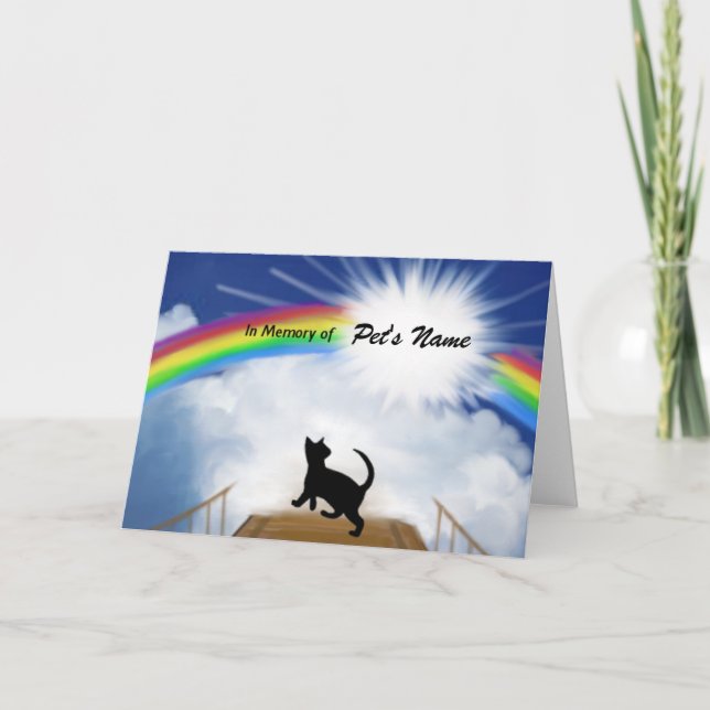 Rainbow Bridge Memorial Poem for Cats Card (Front)