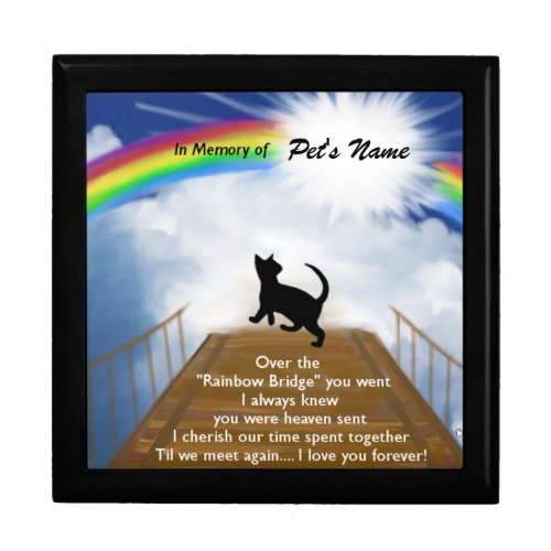 Rainbow Bridge Memorial Poem for Cats Gift Box