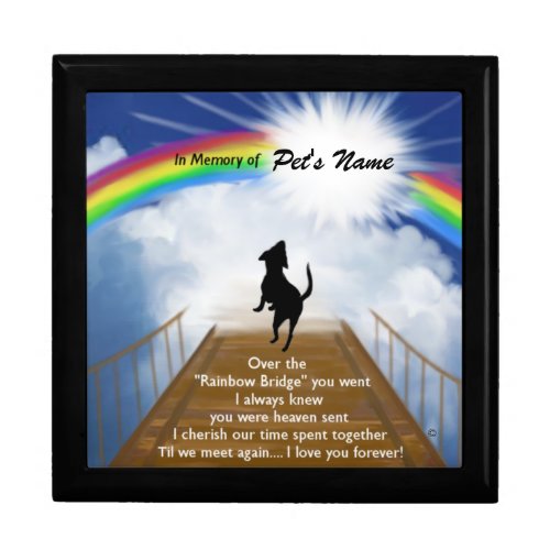 Rainbow Bridge Memorial Poem for Dogs Gift Box