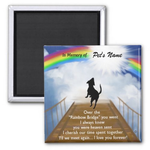 Rainbow Bridge Memorial Poem for Dogs Magnet