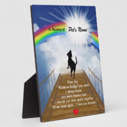 Rainbow Bridge Memorial Poem for Dogs Plaque | Zazzle