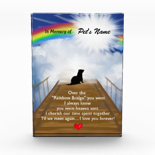 Rainbow Bridge Memorial Poem for Ferrets Award