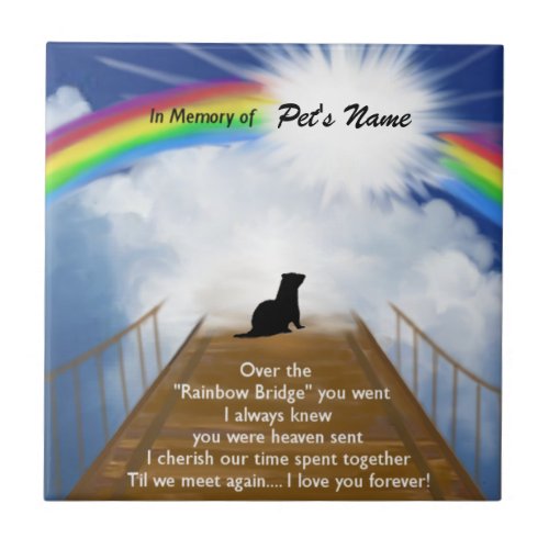 Rainbow Bridge Memorial Poem for Ferrets Tile