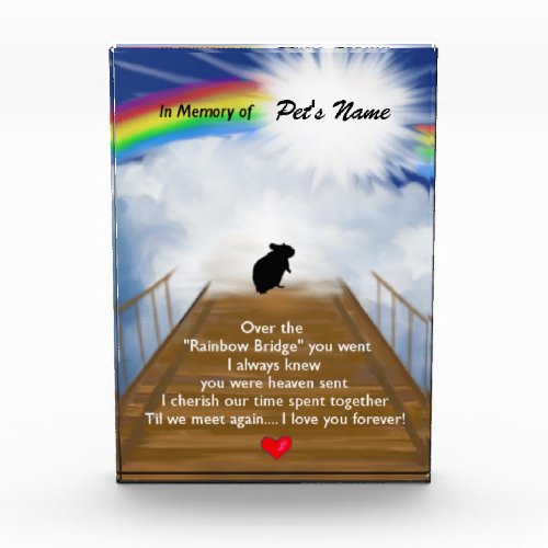 Rainbow Bridge Memorial Poem for Hamsters Award