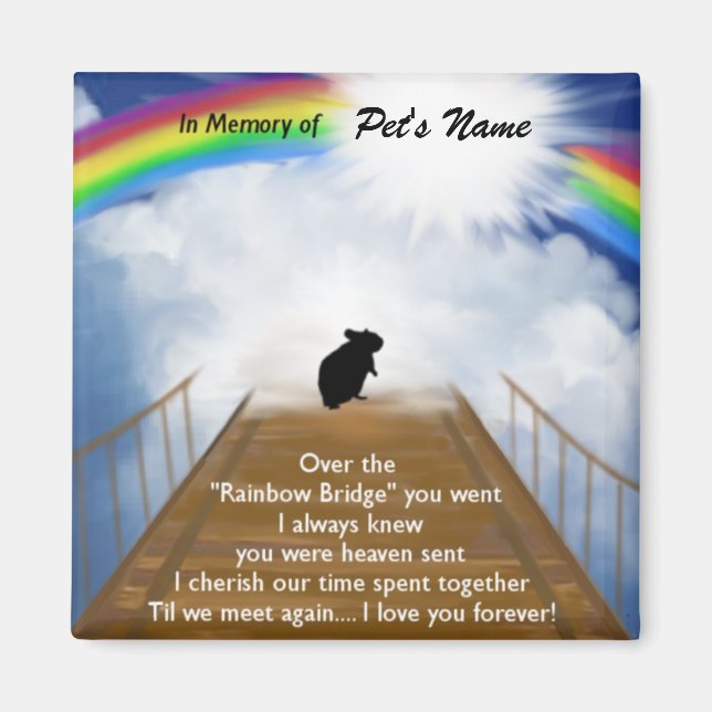 Rainbow Bridge Memorial Poem for Hamsters Magnet (Front)