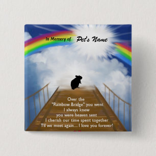 Rainbow Bridge Memorial Poem for Hamsters Pinback Button