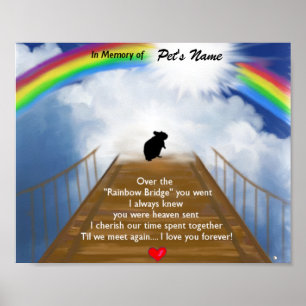 Rainbow Bridge Memorial Poem for Hamsters Poster