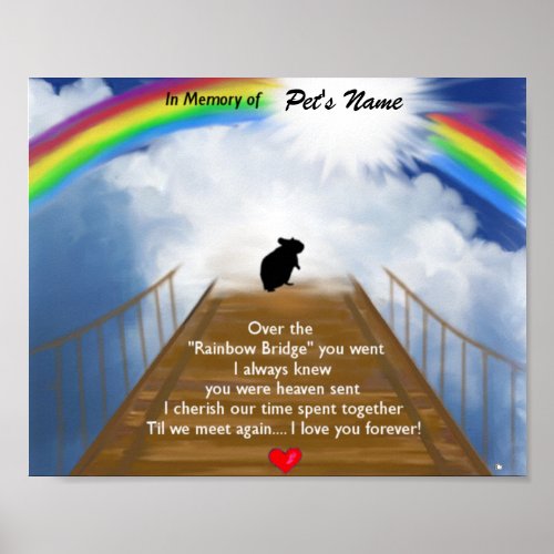 Rainbow Bridge Memorial Poem for Hamsters Poster