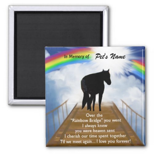 Rainbow Bridge Memorial Poem for Horses Magnet