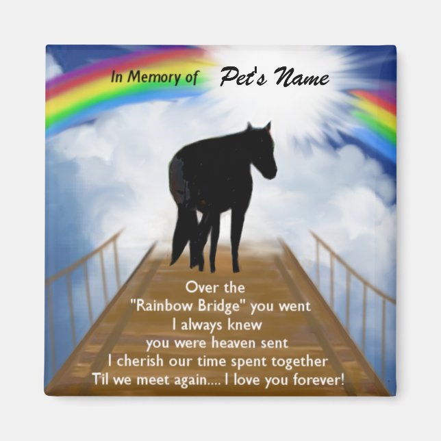 Rainbow Bridge Memorial Poem for Horses Magnet (Front)
