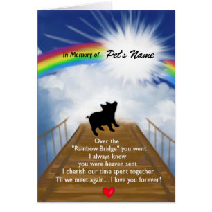 Rainbow Bridge Memorial Poem for Pigs Cards