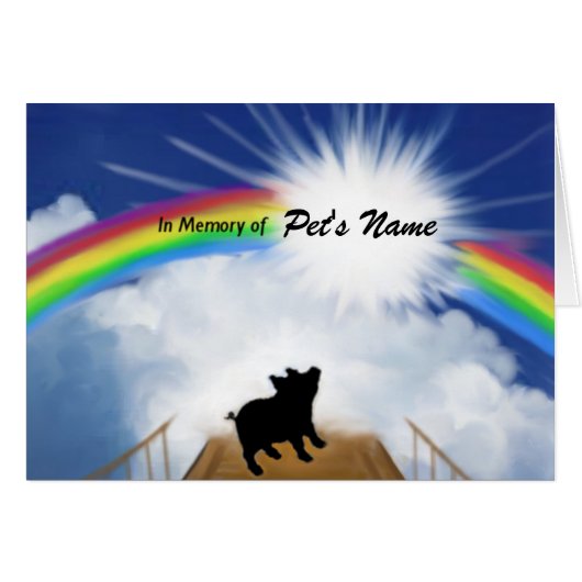 Rainbow Bridge Memorial Poem for Pigs Cards (Front Horizontal)