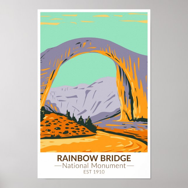 Rainbow Bridge National Monument Utah Vintage Poster (Front)