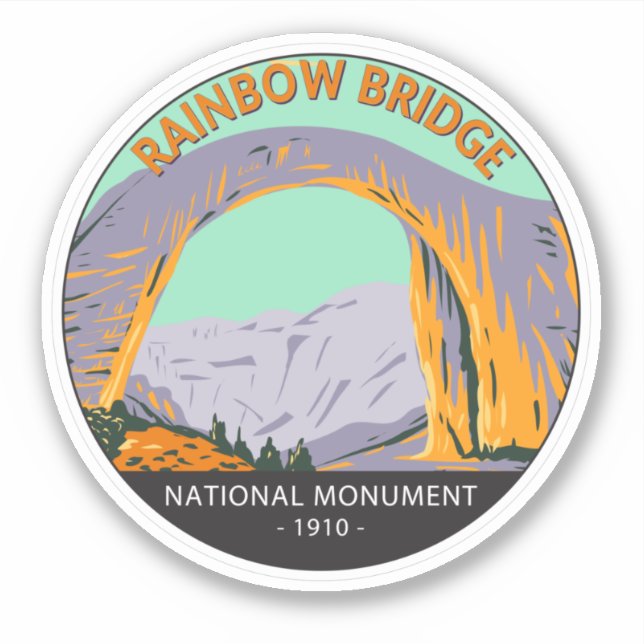Rainbow Bridge National Monument Utah Vintage Sticker (Front)