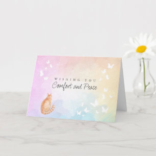 Rainbow Bridge Orange Tabby Cat Loss Sympathy Card