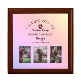 Rainbow Bridge Paw Print Photos Pet Memorial Box