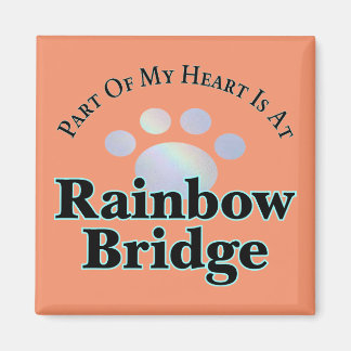 Rainbow Bridge Paw Square Magnet