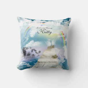 Rainbow Bridge Pet Cat Memorial Throw Pillow